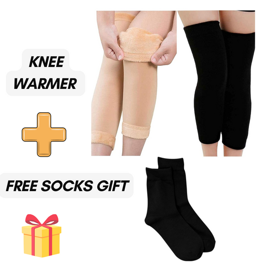 Thermal Knee Warmers  for Winter Comfort + ( Free Socks Gift )